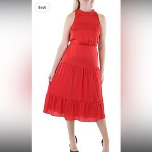 Sam Edelman parachute high-neck red maxi dress